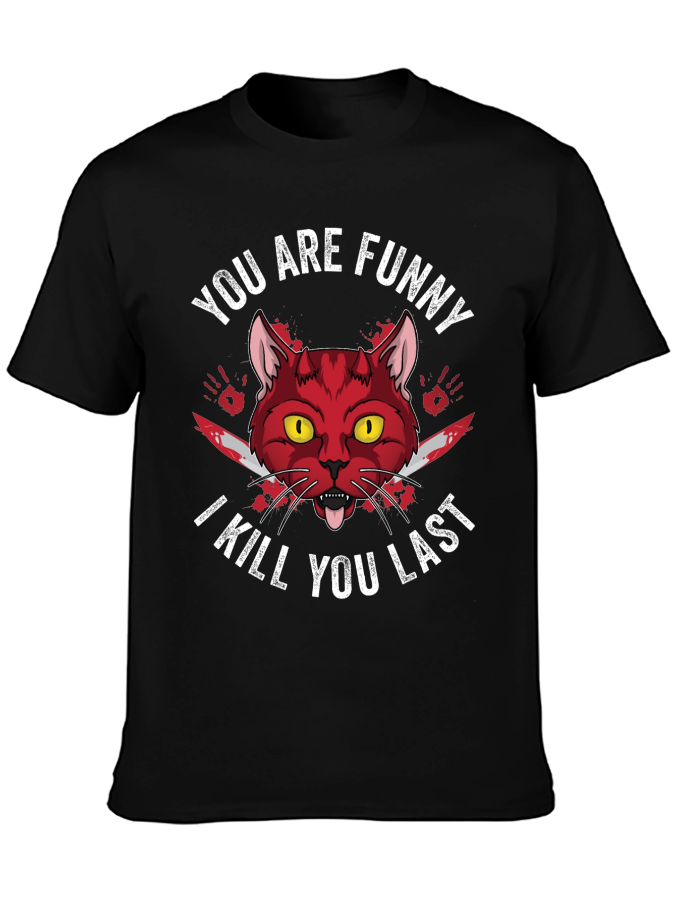 Funny Horror Cat Graphic Tee