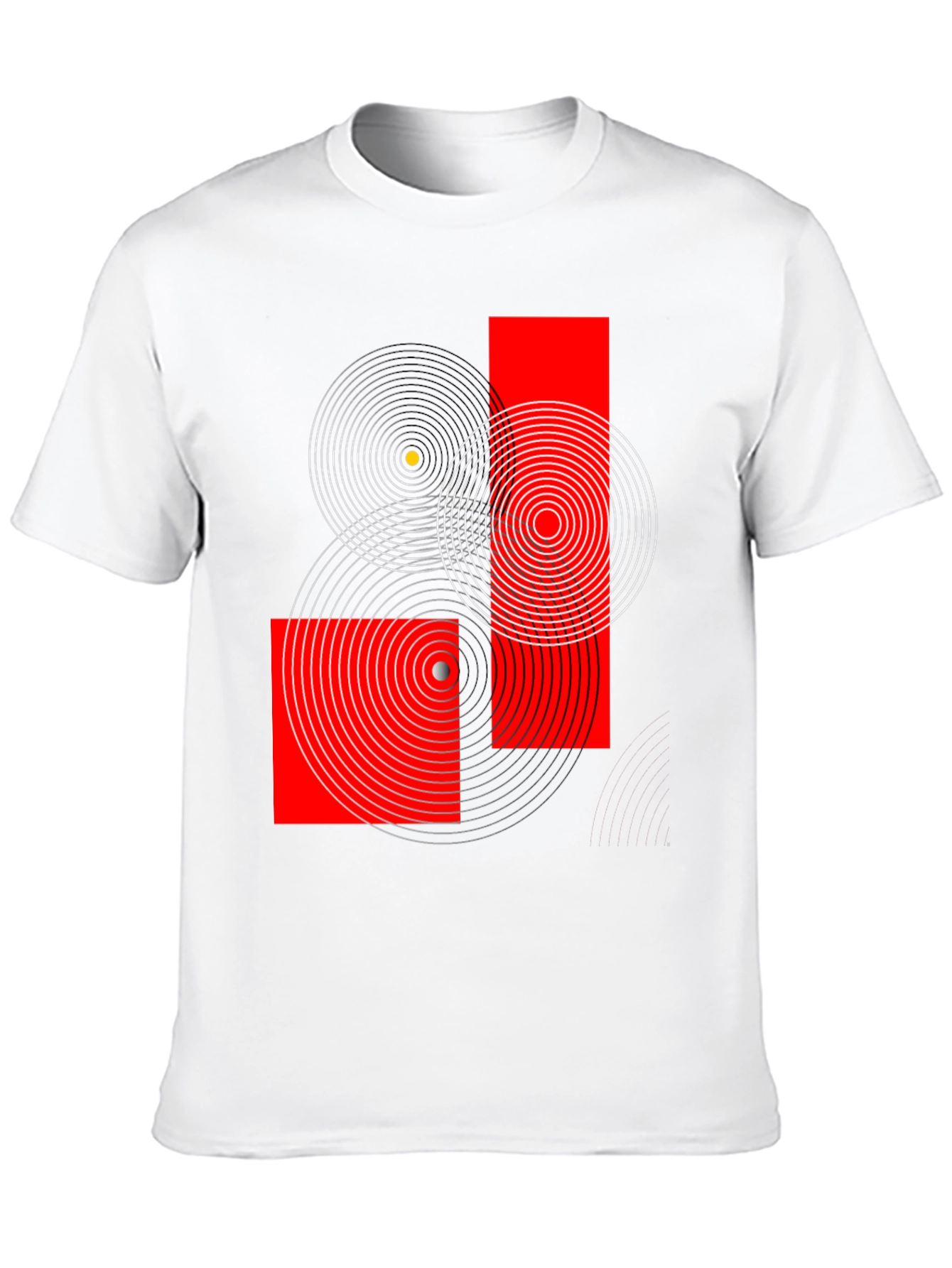 Geometric Circles Graphic Print Black T-Shirt