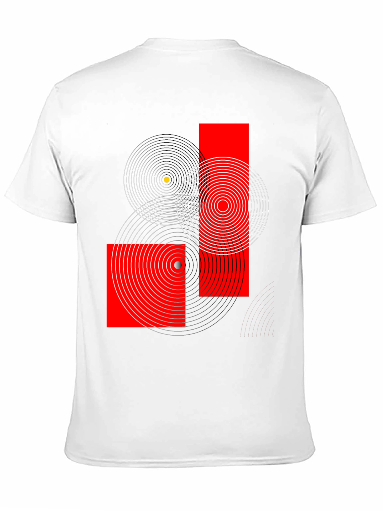 Geometric Circles Graphic Print Black T-Shirt