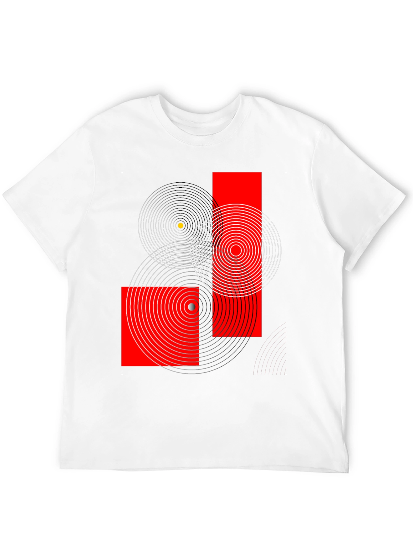 Geometric Circles Graphic Print Black T-Shirt
