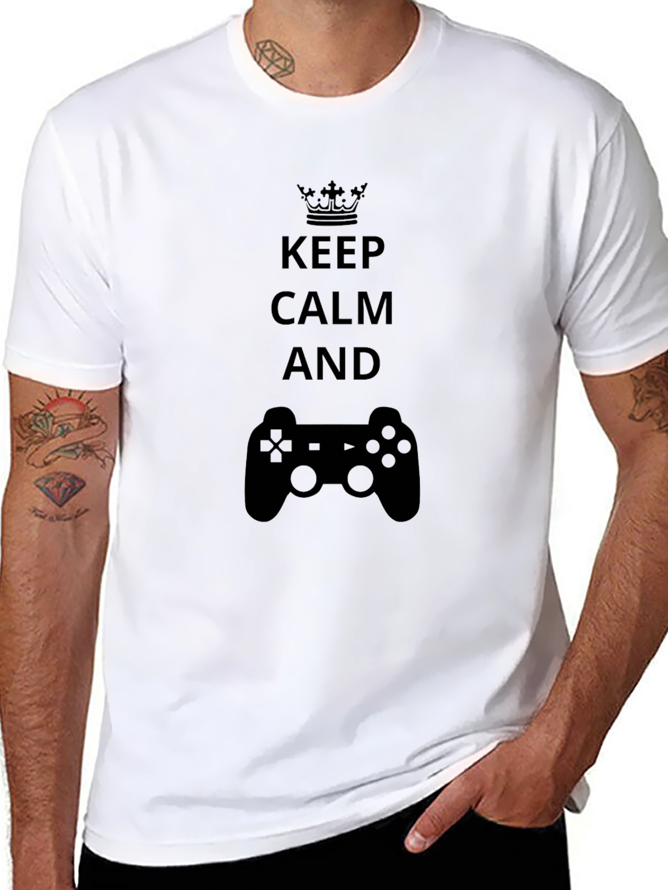 Keep Calm and Game On Black T-Shirt