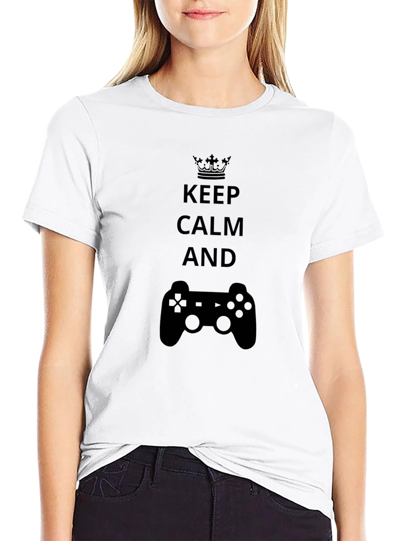 Keep Calm and Game On Black T-Shirt