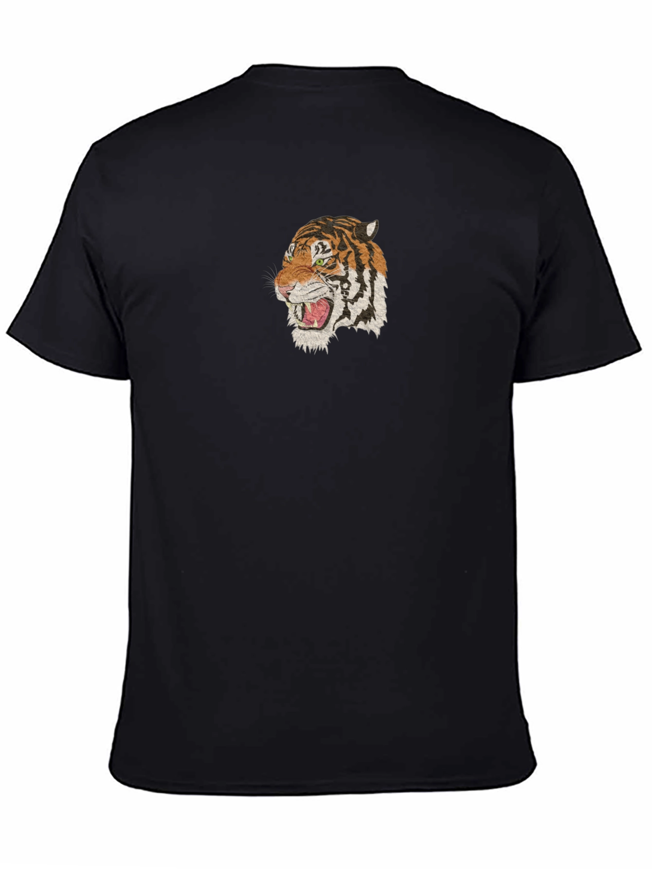 Tiger Embroidery Black T-Shirt