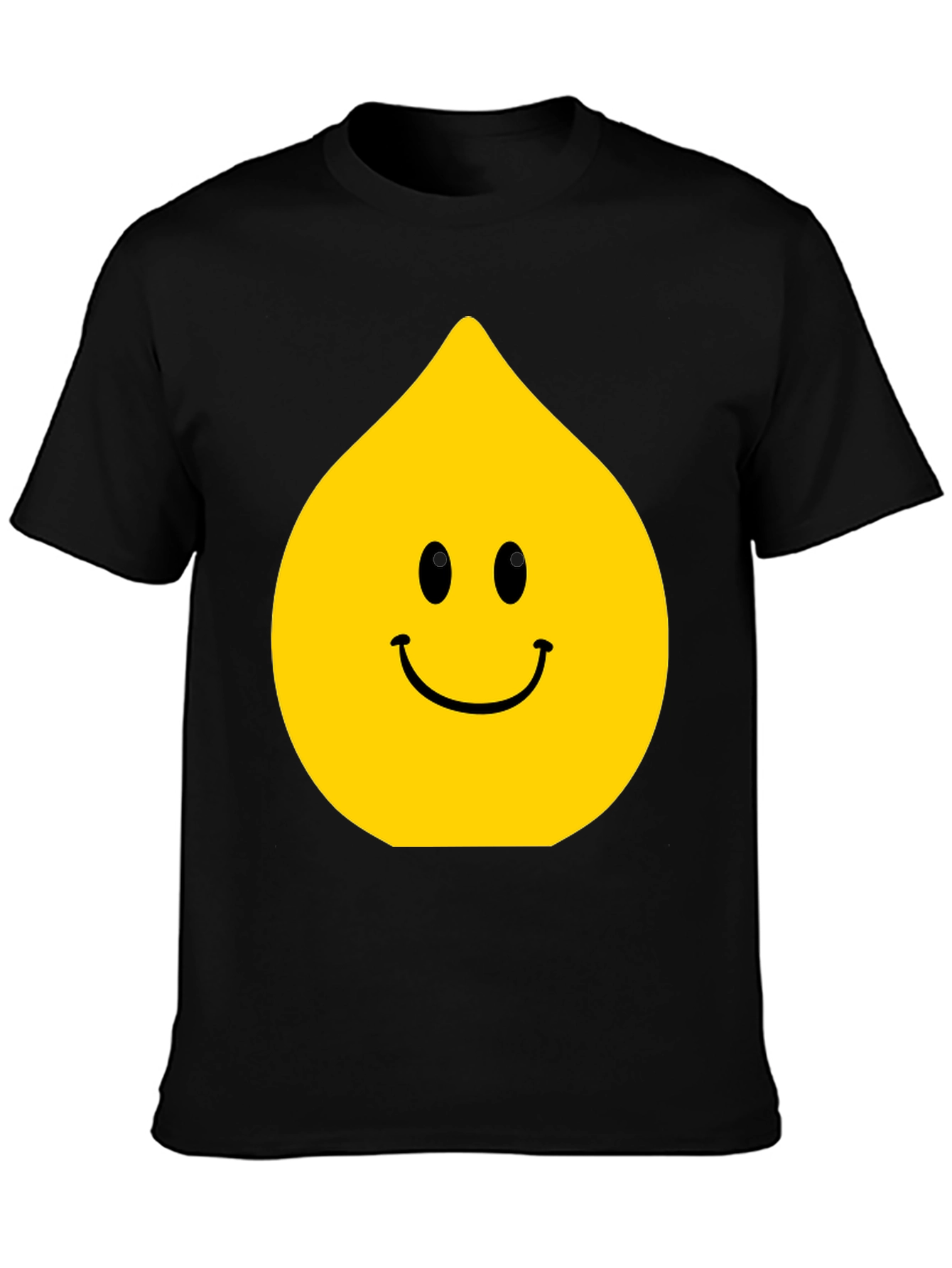 Funny Smiley Face Drop Graphic Black T-Shirt