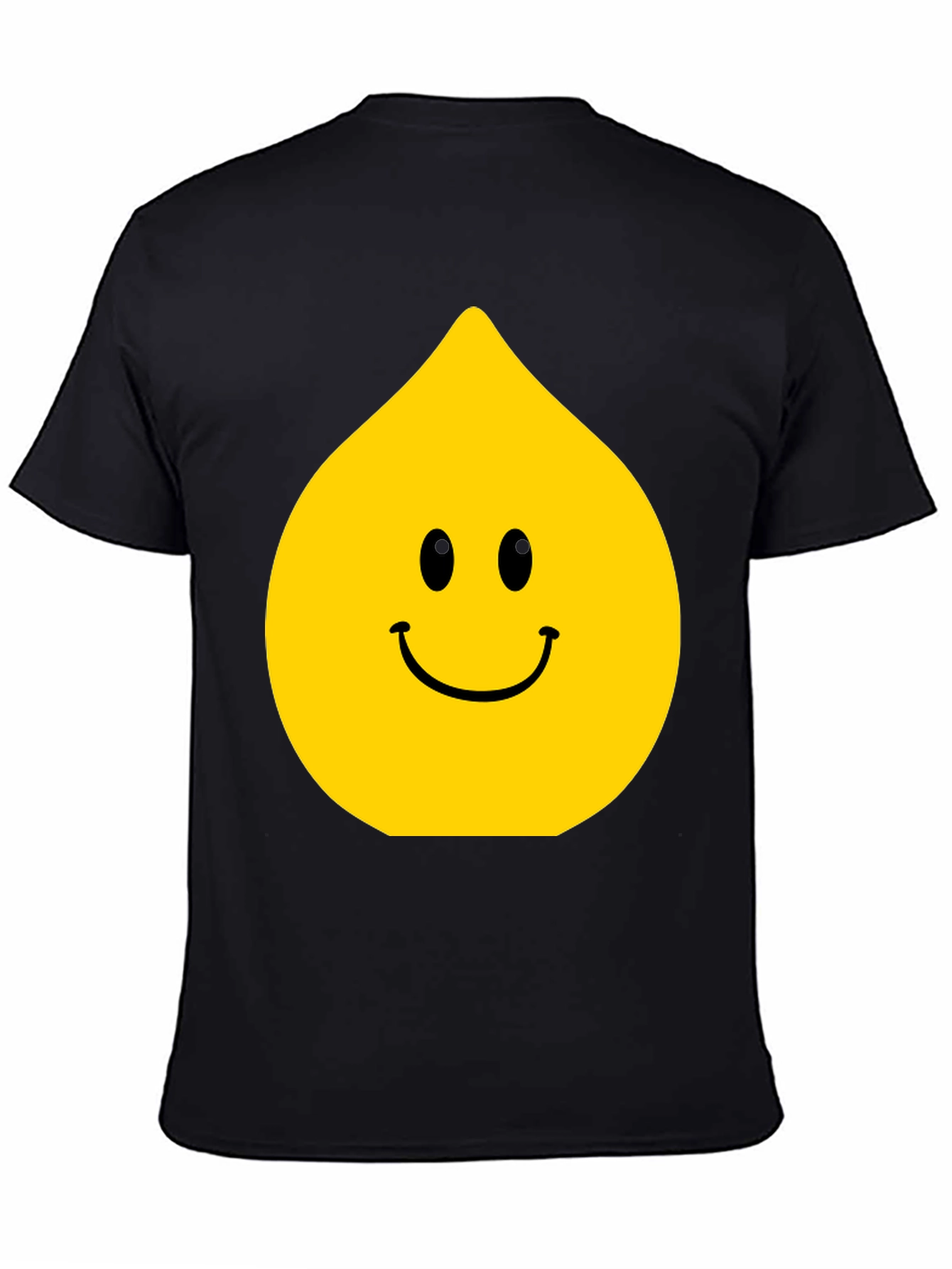 Funny Smiley Face Drop Graphic Black T-Shirt