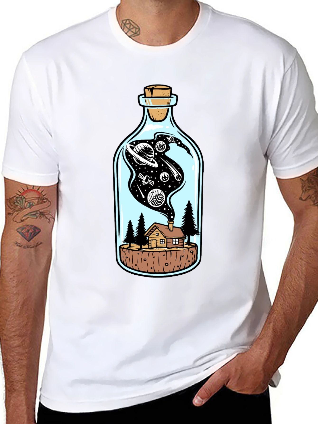 Galaxy in a Bottle Graphic Tee - Black