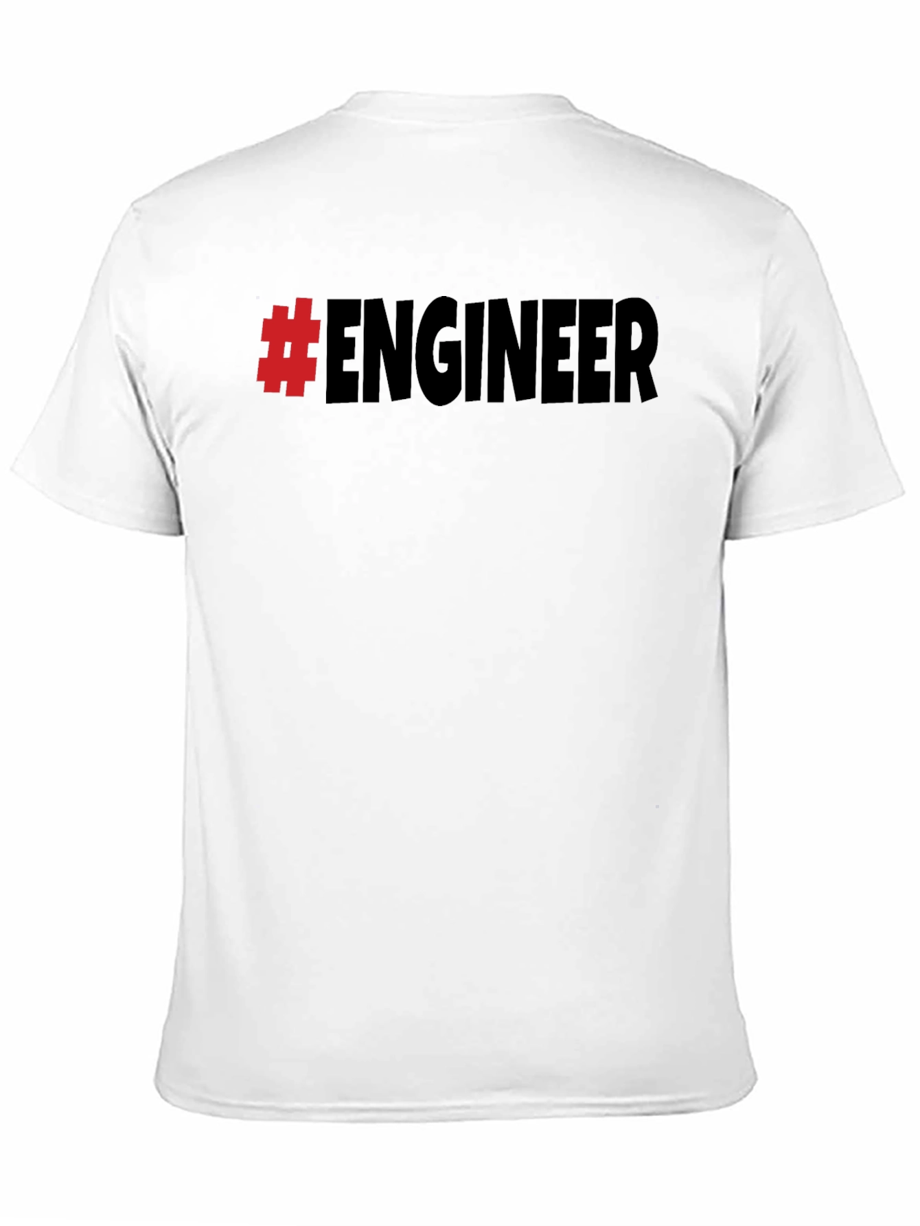 #Engineer Black Cotton Graphic T-Shirt