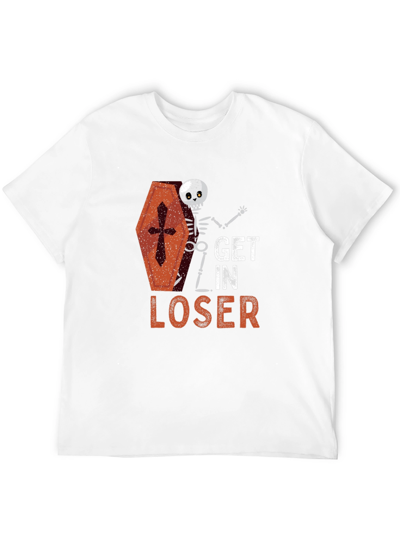 Get In Loser Halloween Skeleton Coffin T-Shirt