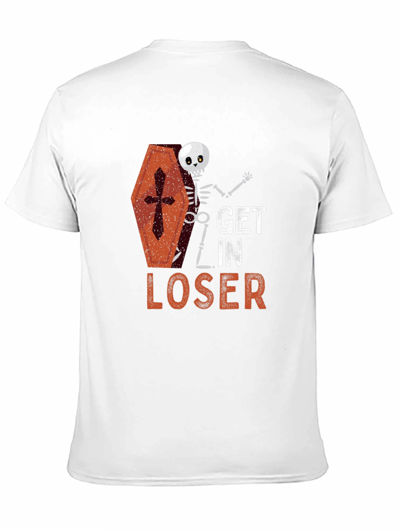 Get In Loser Halloween Skeleton Coffin T-Shirt
