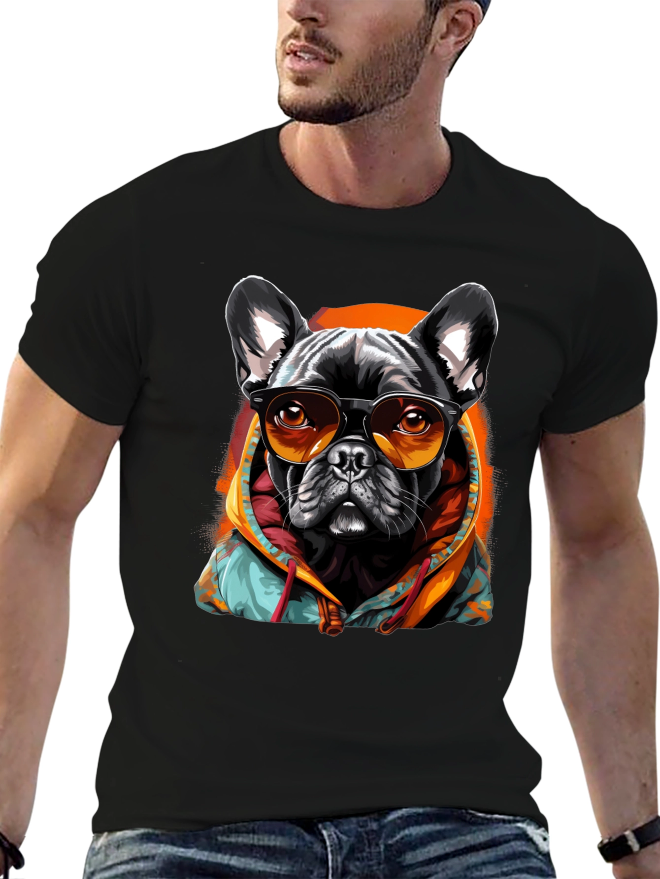 Cool French Bulldog Hoodie T-Shirt – Funny Dog Streetwear Graphic Tee