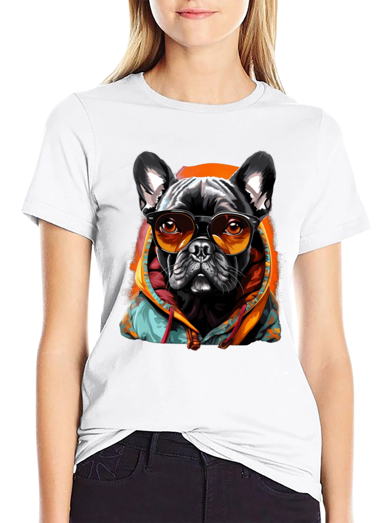Cool French Bulldog Hoodie T-Shirt – Funny Dog Streetwear Graphic Tee