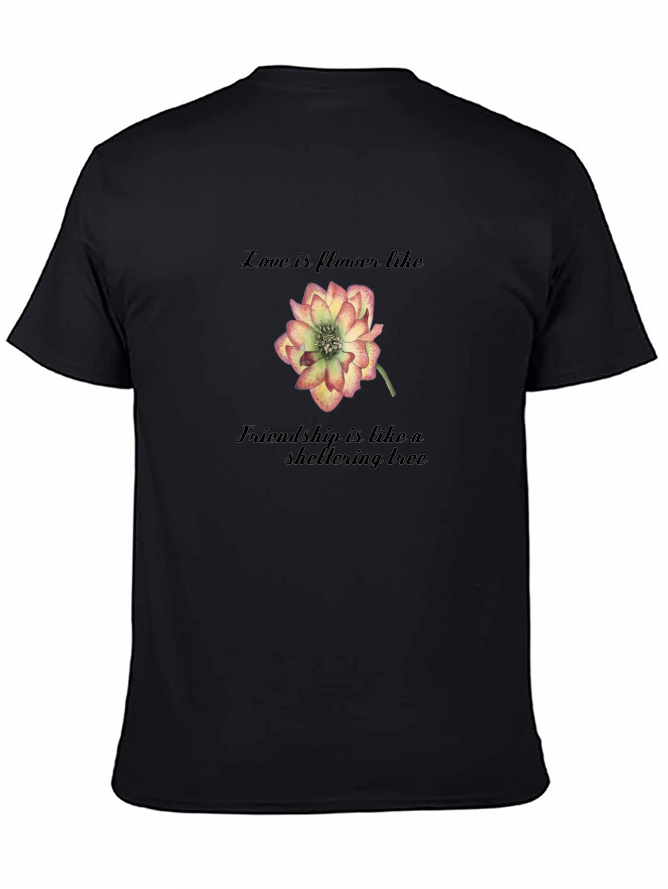 Love and Friendship Flower Graphic T-Shirt