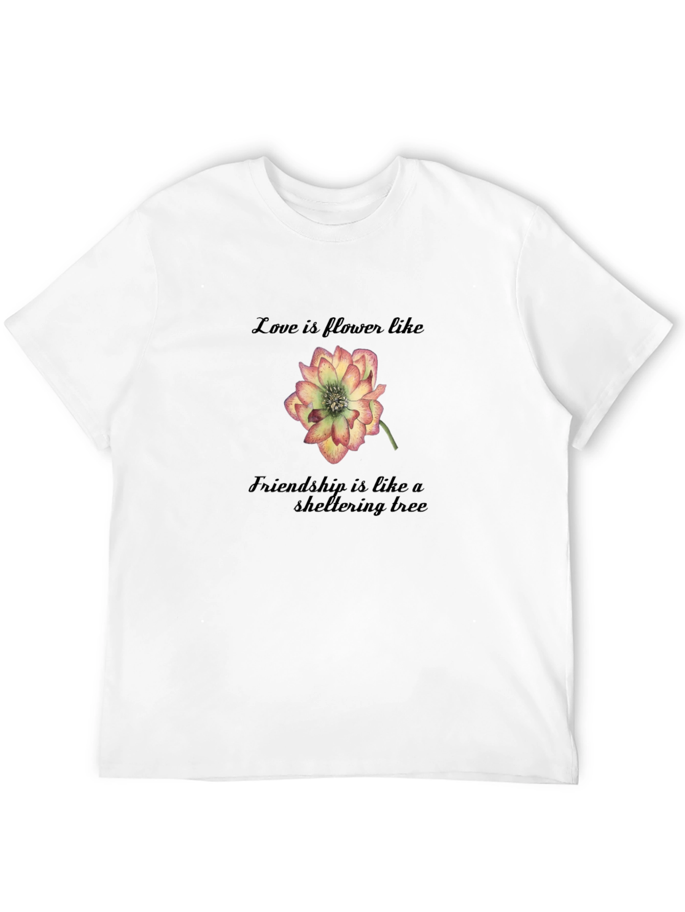 Love and Friendship Flower Graphic T-Shirt