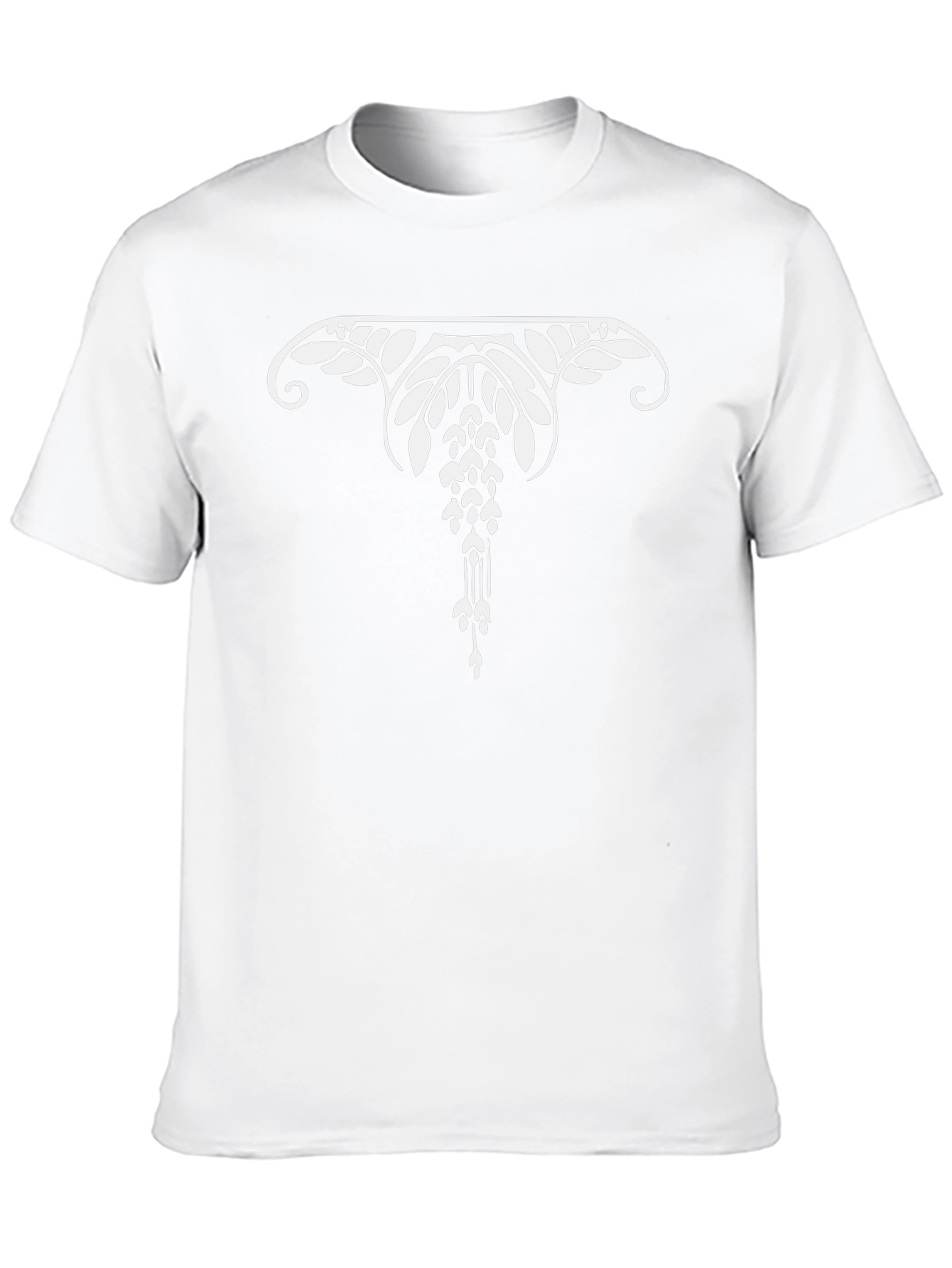 Elegant Art Nouveau Floral Graphic Tee - Black