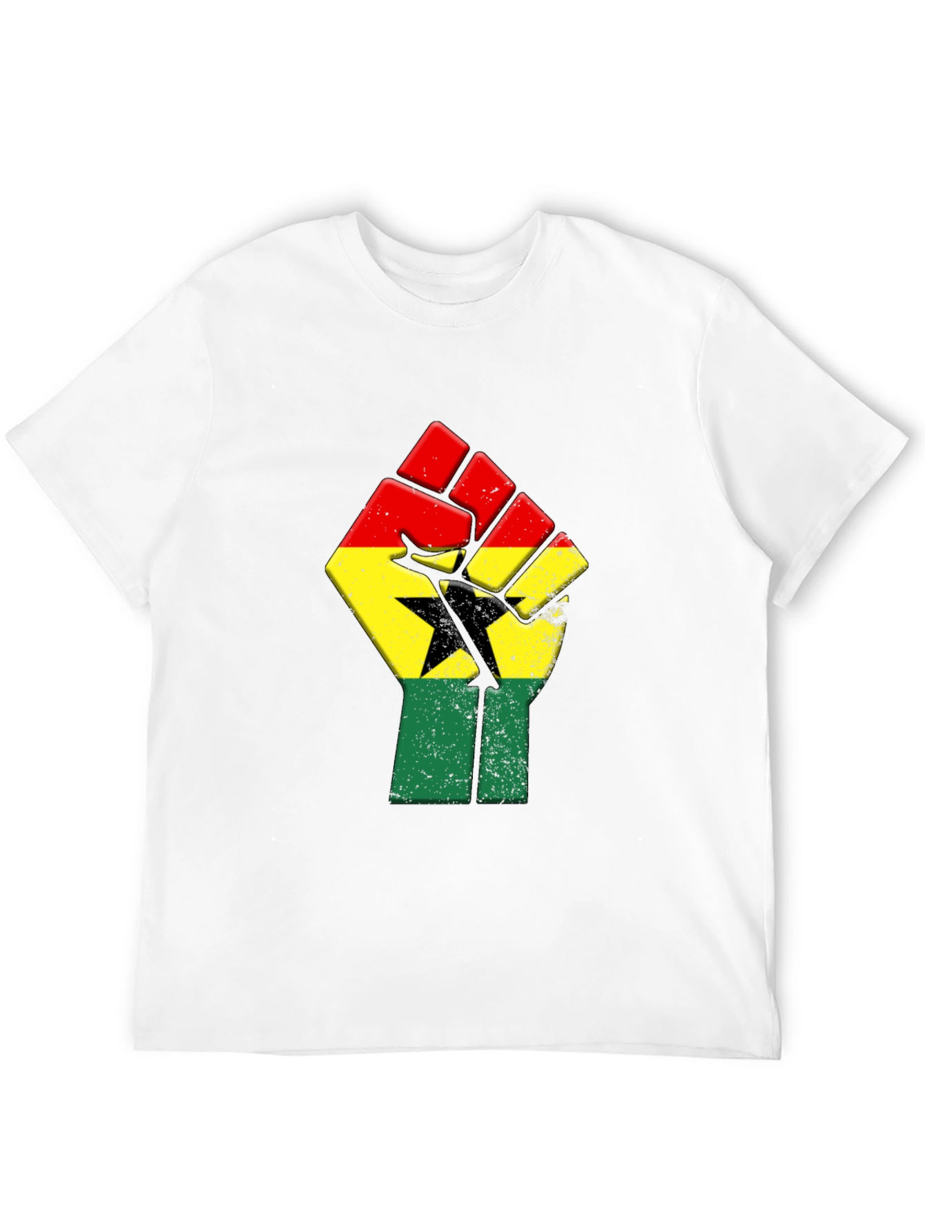 Ghana Flag Fist Graphic T-Shirt - Black