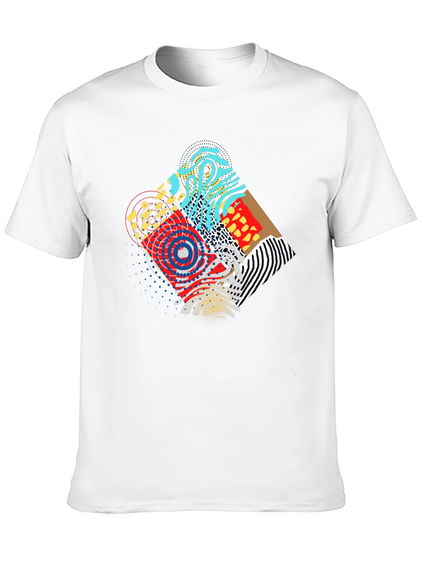 Abstract Graphic Print Black Crew Neck Tee