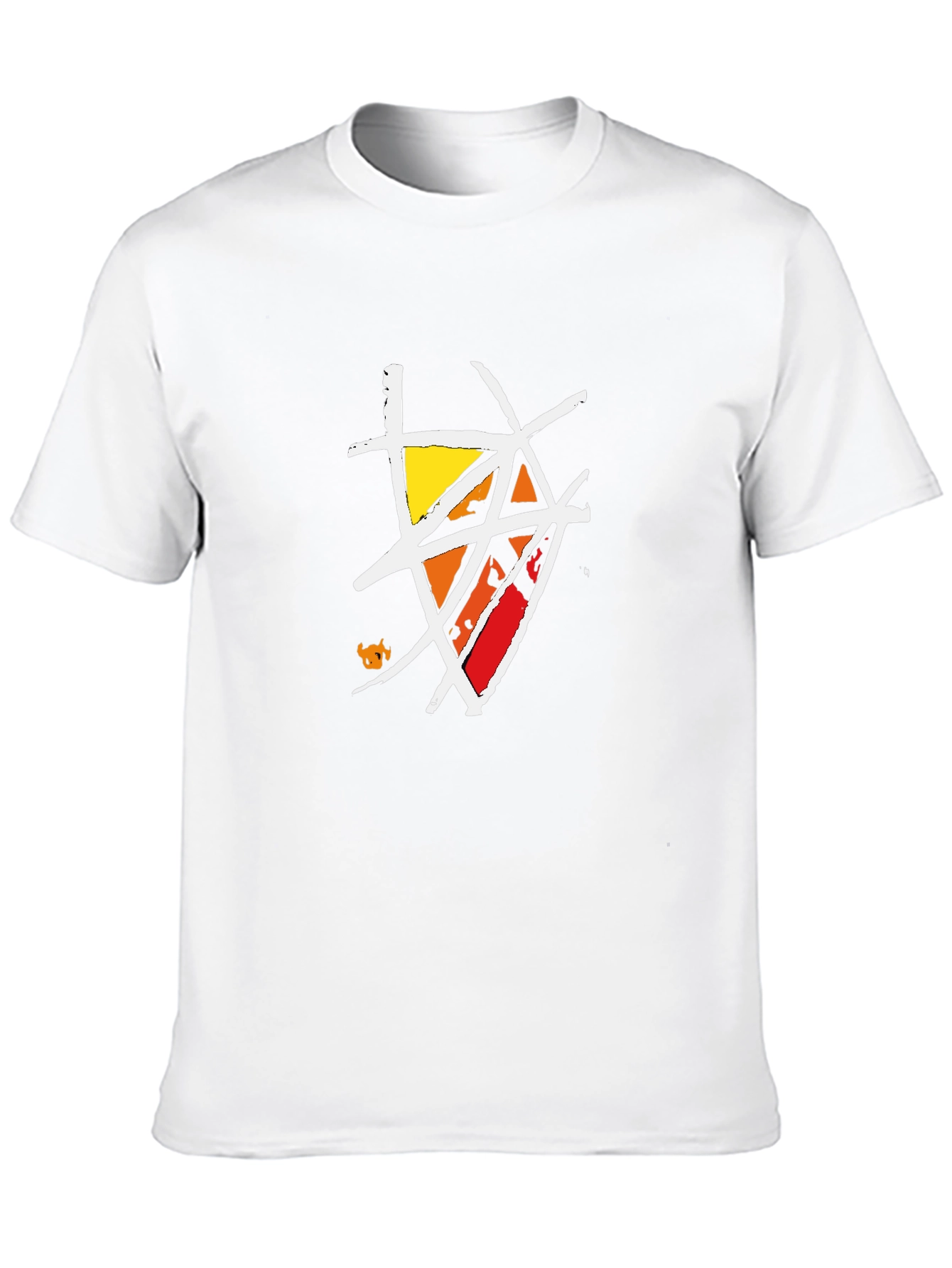 Abstract Geometric Graphic Print Black Tee