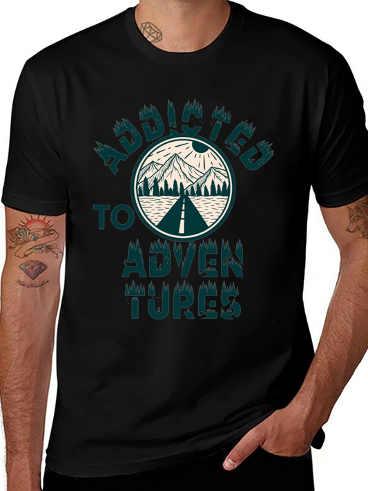 Addicted to Adventures Graphic Tee - Black