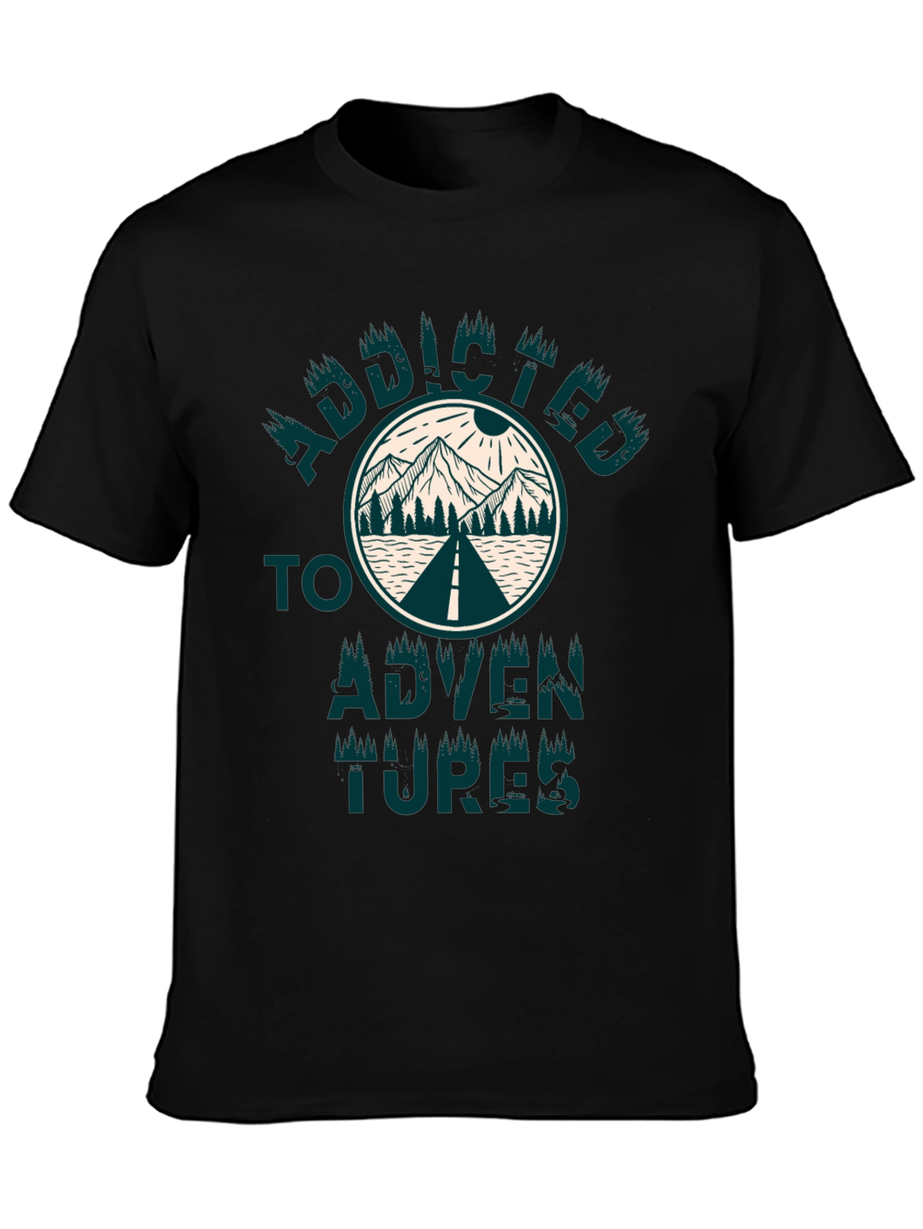 Addicted to Adventures Graphic Tee - Black