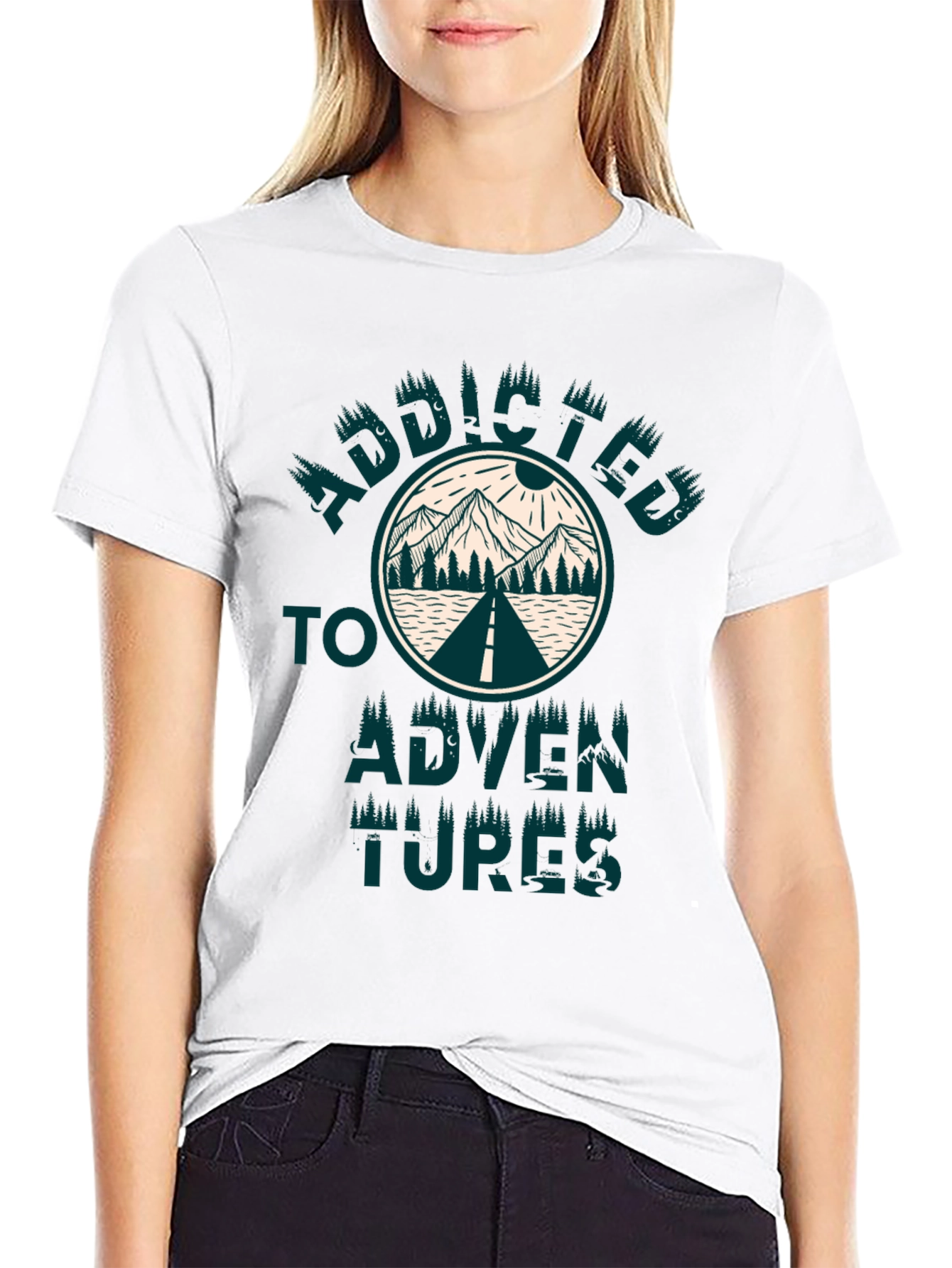 Addicted to Adventures Graphic Tee - Black