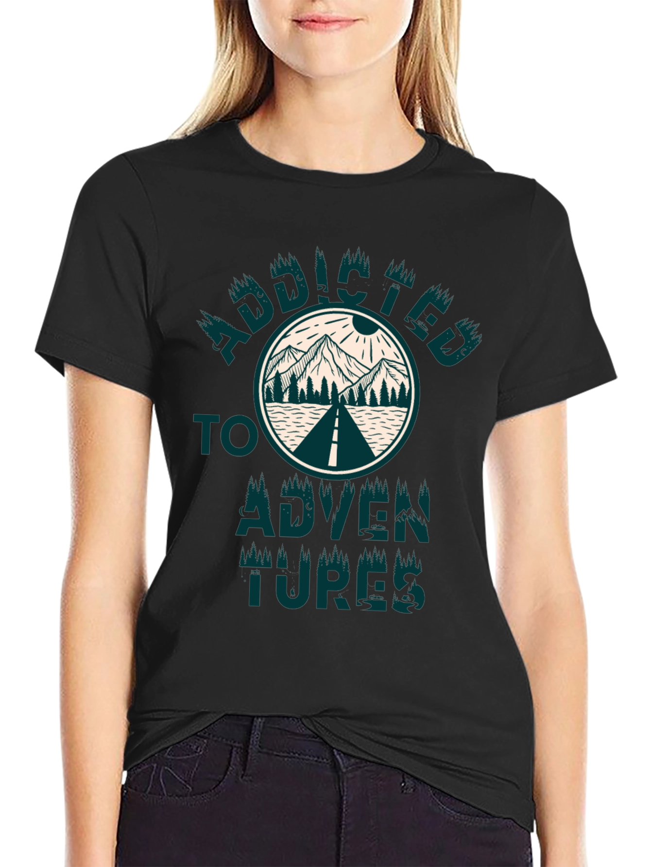 Addicted to Adventures Graphic Tee - Black