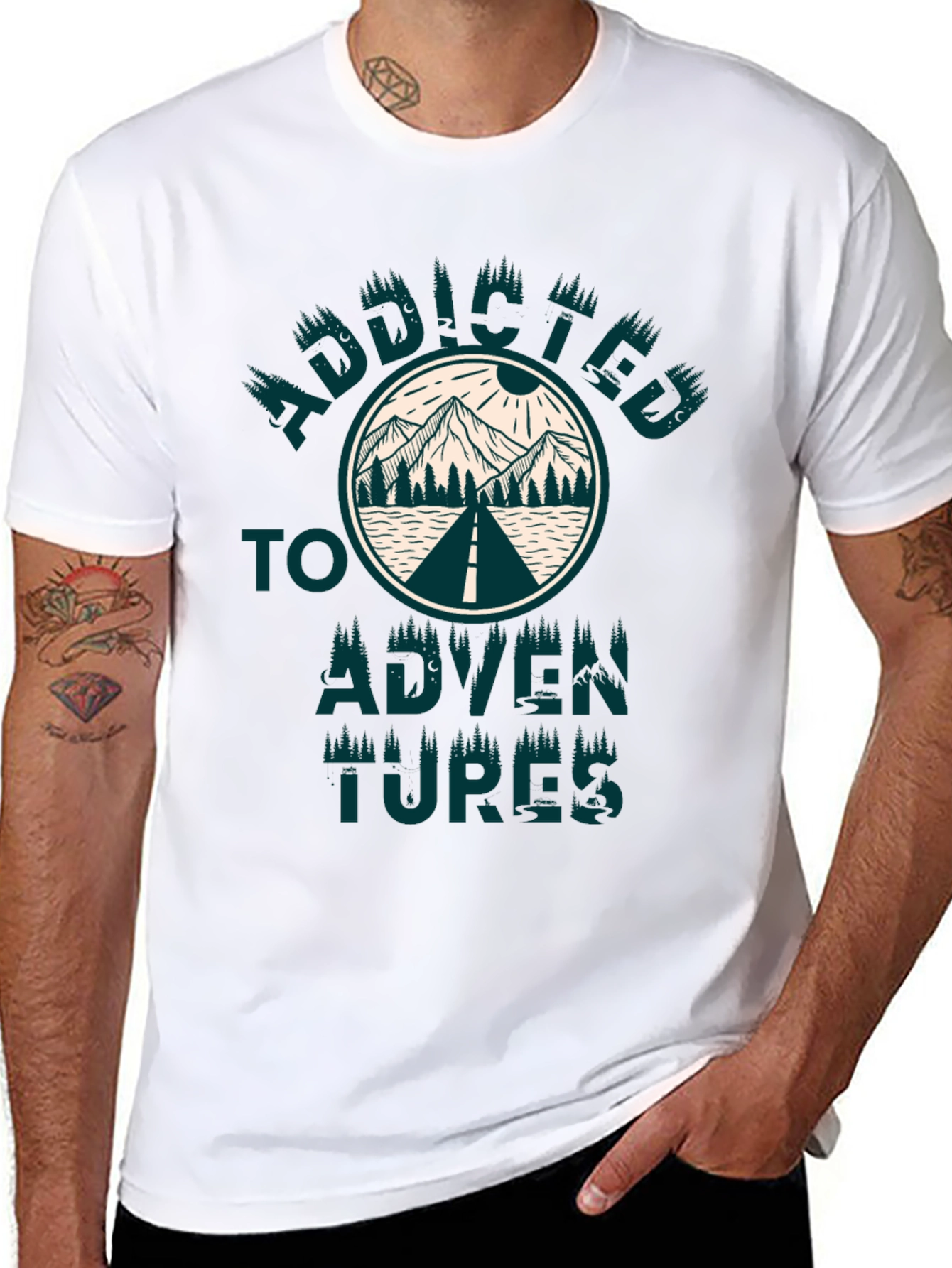 Addicted to Adventures Graphic Tee - Black