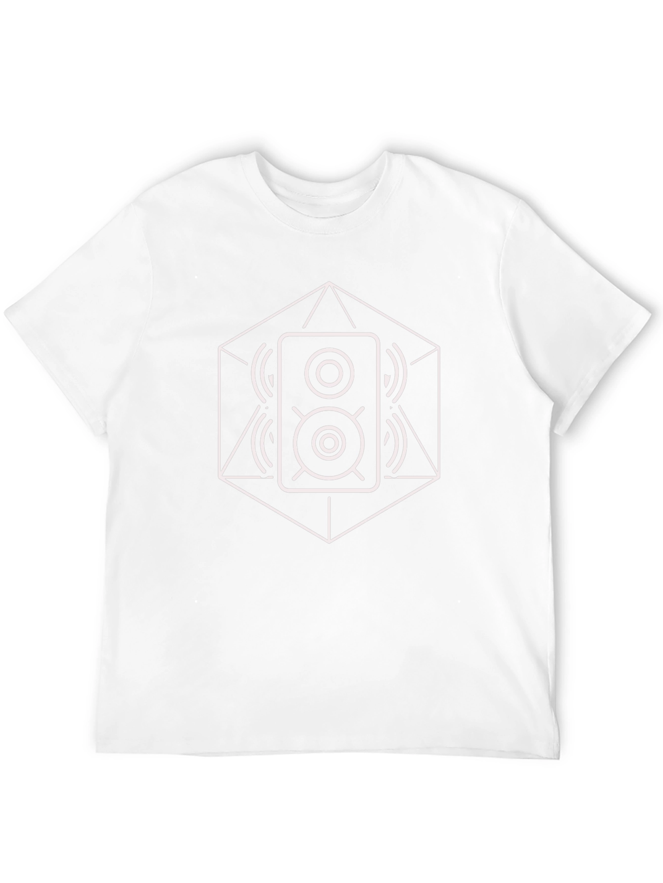 Geometric Speaker Graphic Tee - Modern Black T-Shirt