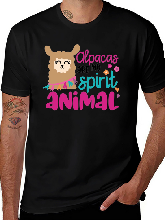 Alpacas Are My Spirit Animal Black T-Shirt