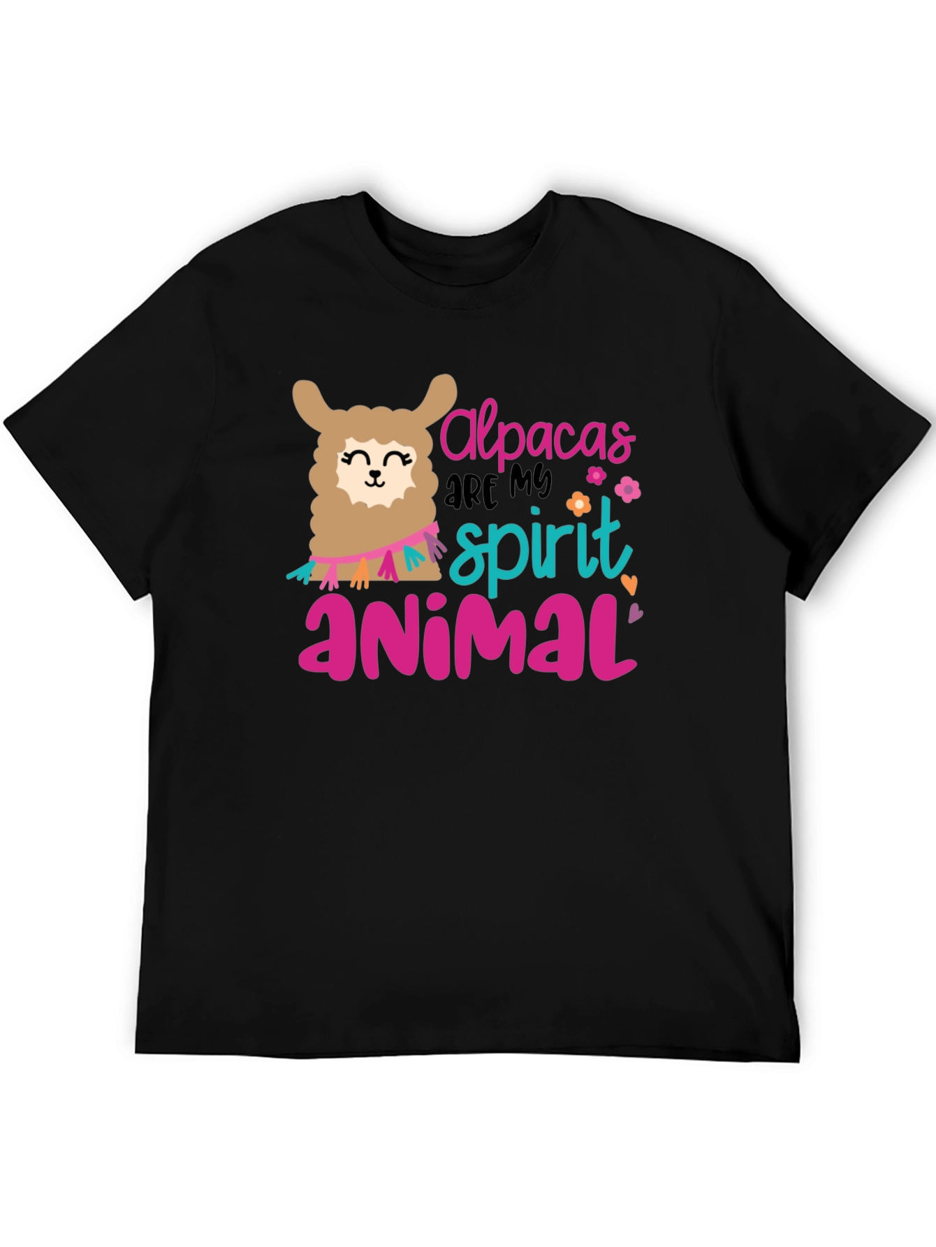 Alpacas Are My Spirit Animal Black T-Shirt