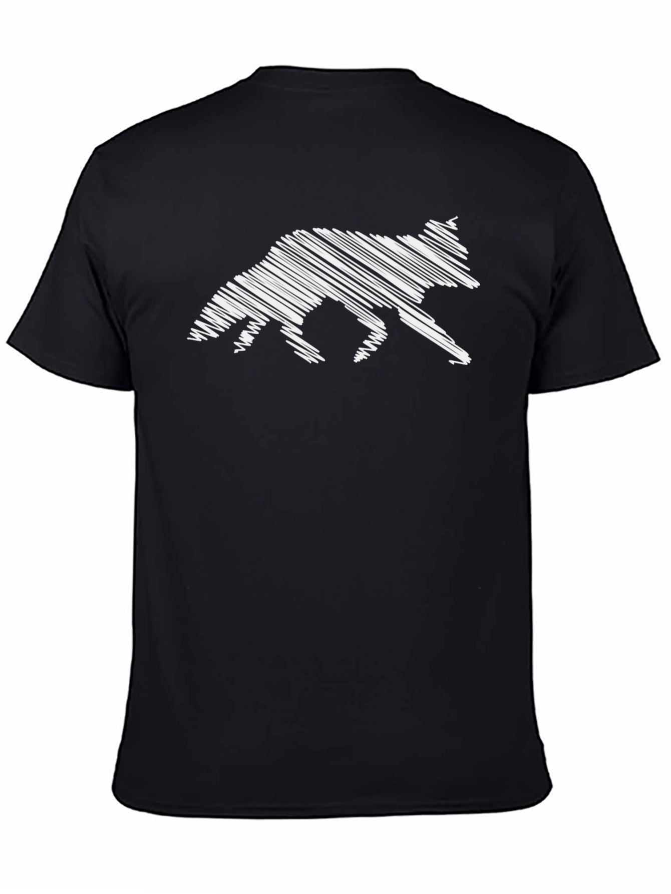 Abstract Fox Graphic Tee - Black Cotton T-Shirt