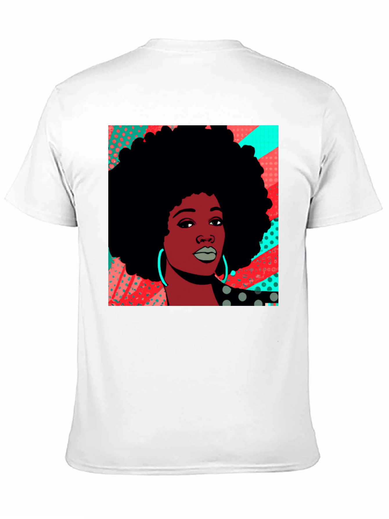 Afro Woman Graphic Tee - Pop Art Black Shirt