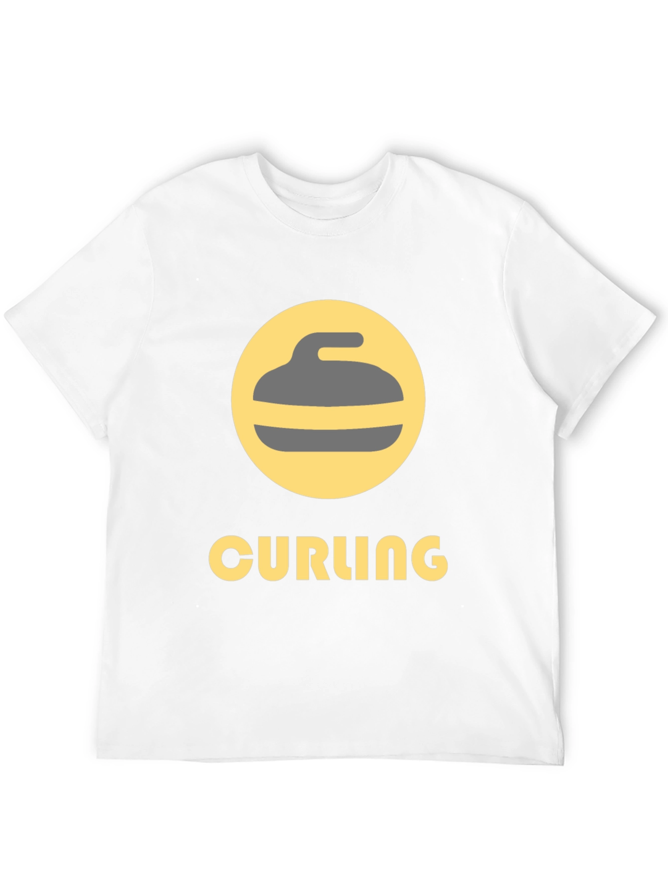 Curling Sport Graphic Tee - Black Cotton T-Shirt