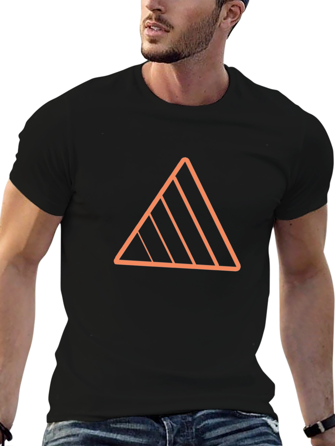 Geometric Triangle Graphic Tee - Modern Casual Style