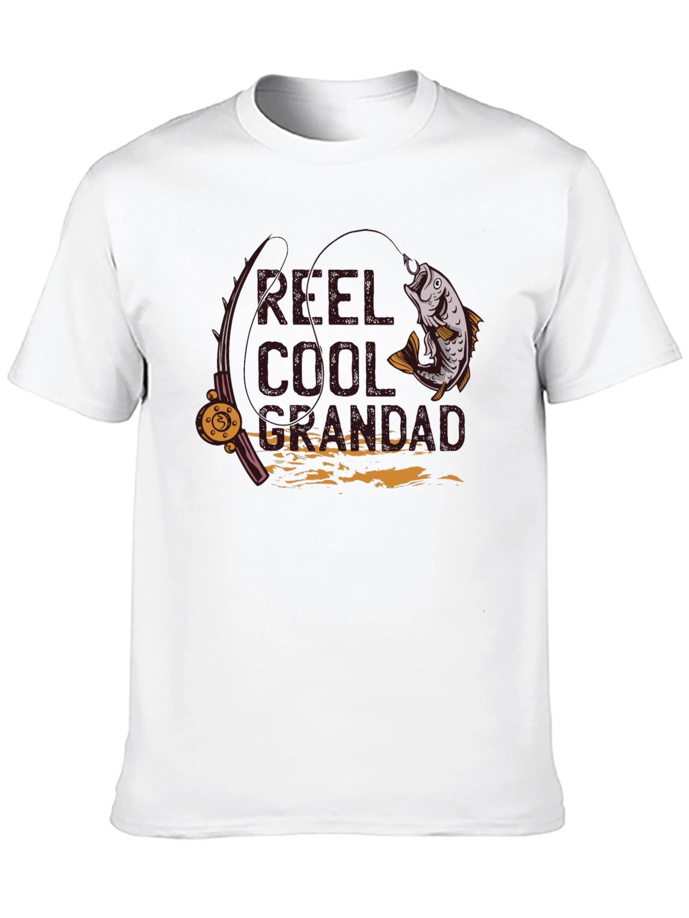 Reel Cool Grandad Fishing T-Shirt - Black