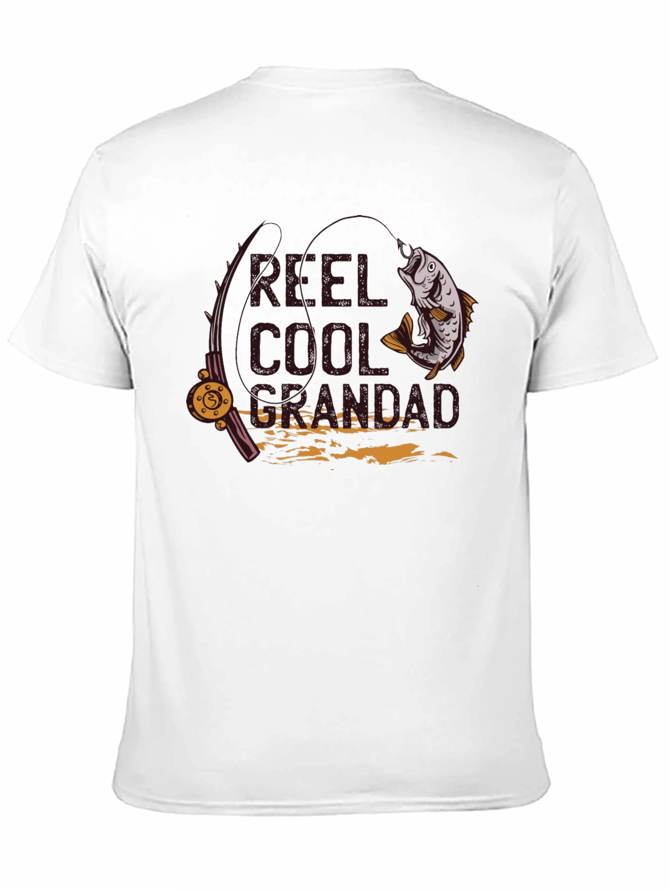 Reel Cool Grandad Fishing T-Shirt - Black