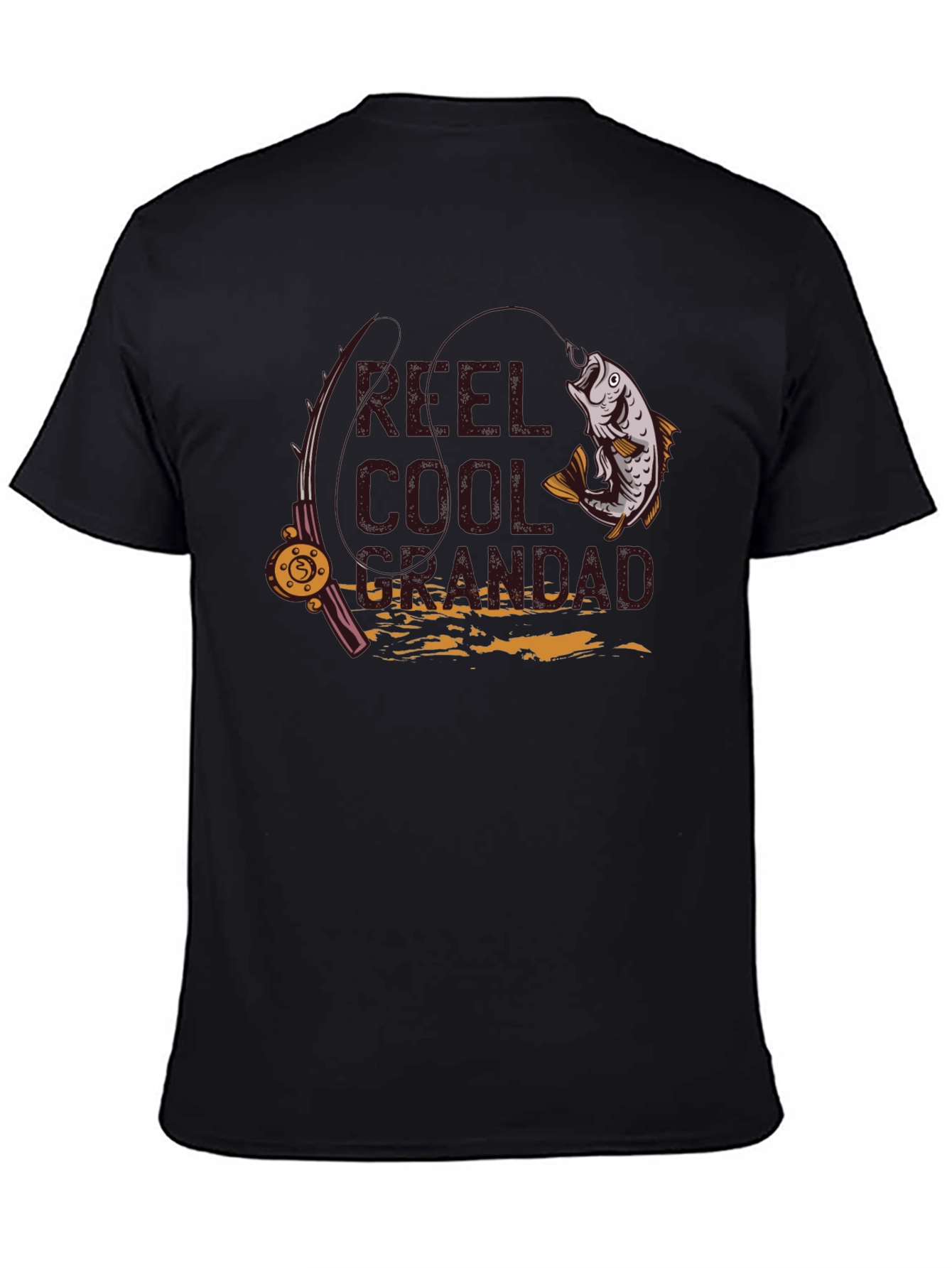 Reel Cool Grandad Fishing T-Shirt - Black