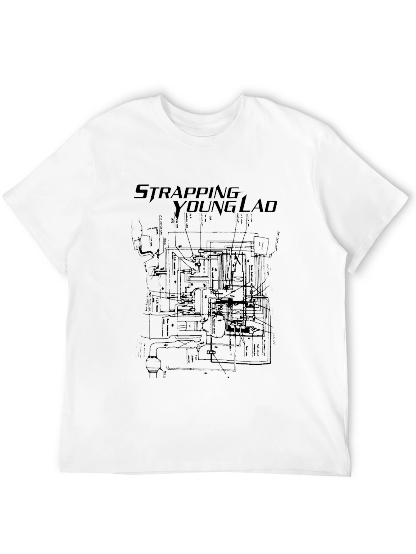 Strapping Young Lad Blueprint Graphic T-Shirt