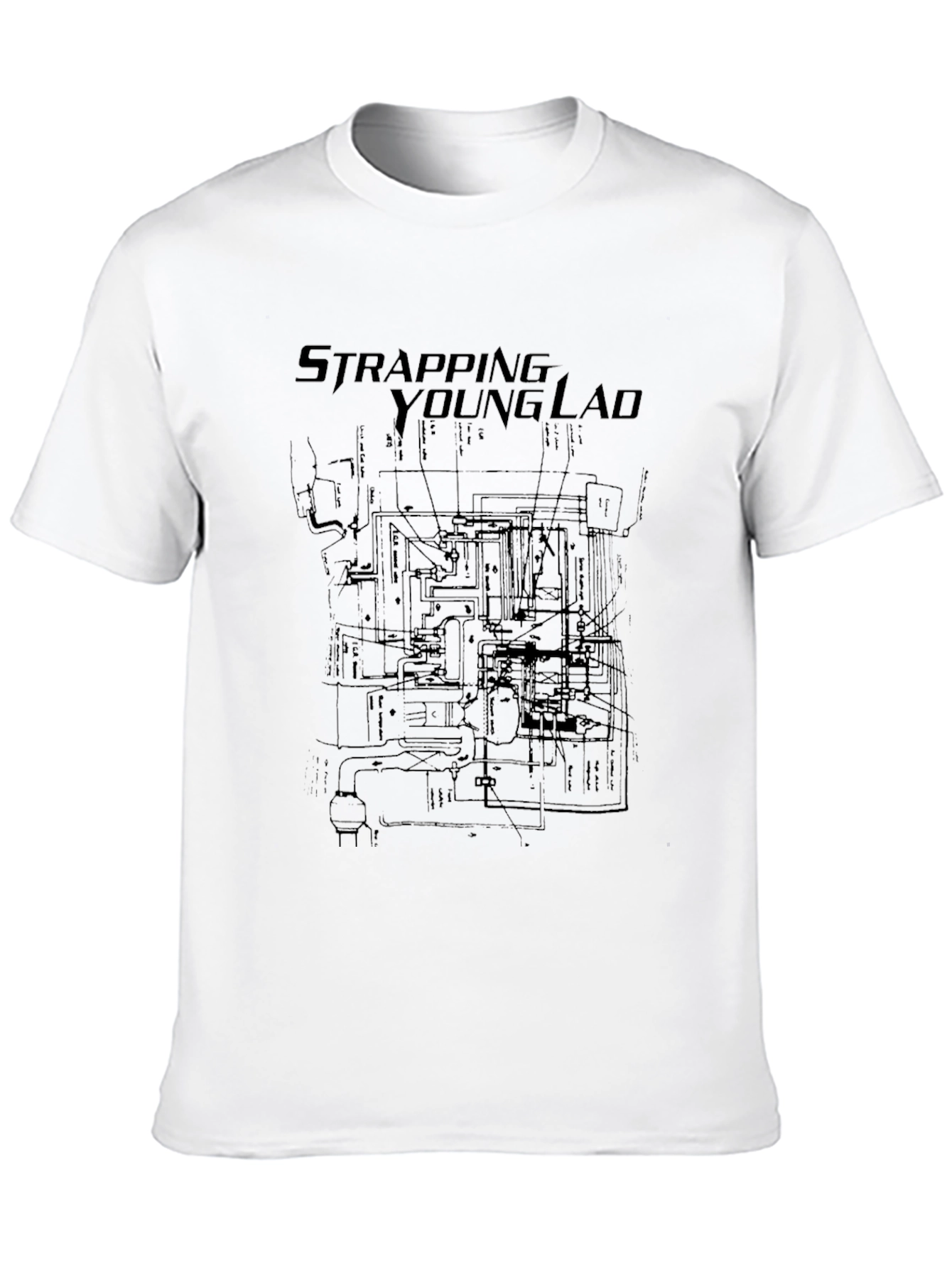 Strapping Young Lad Blueprint Graphic T-Shirt