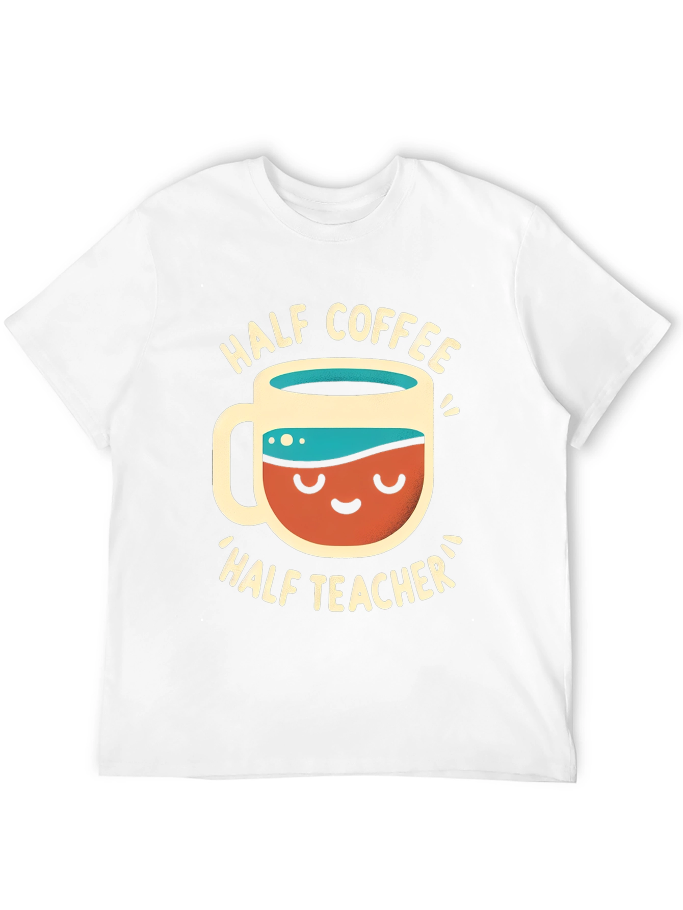 Half Coffee Half Teacher Graphic T-Shirt