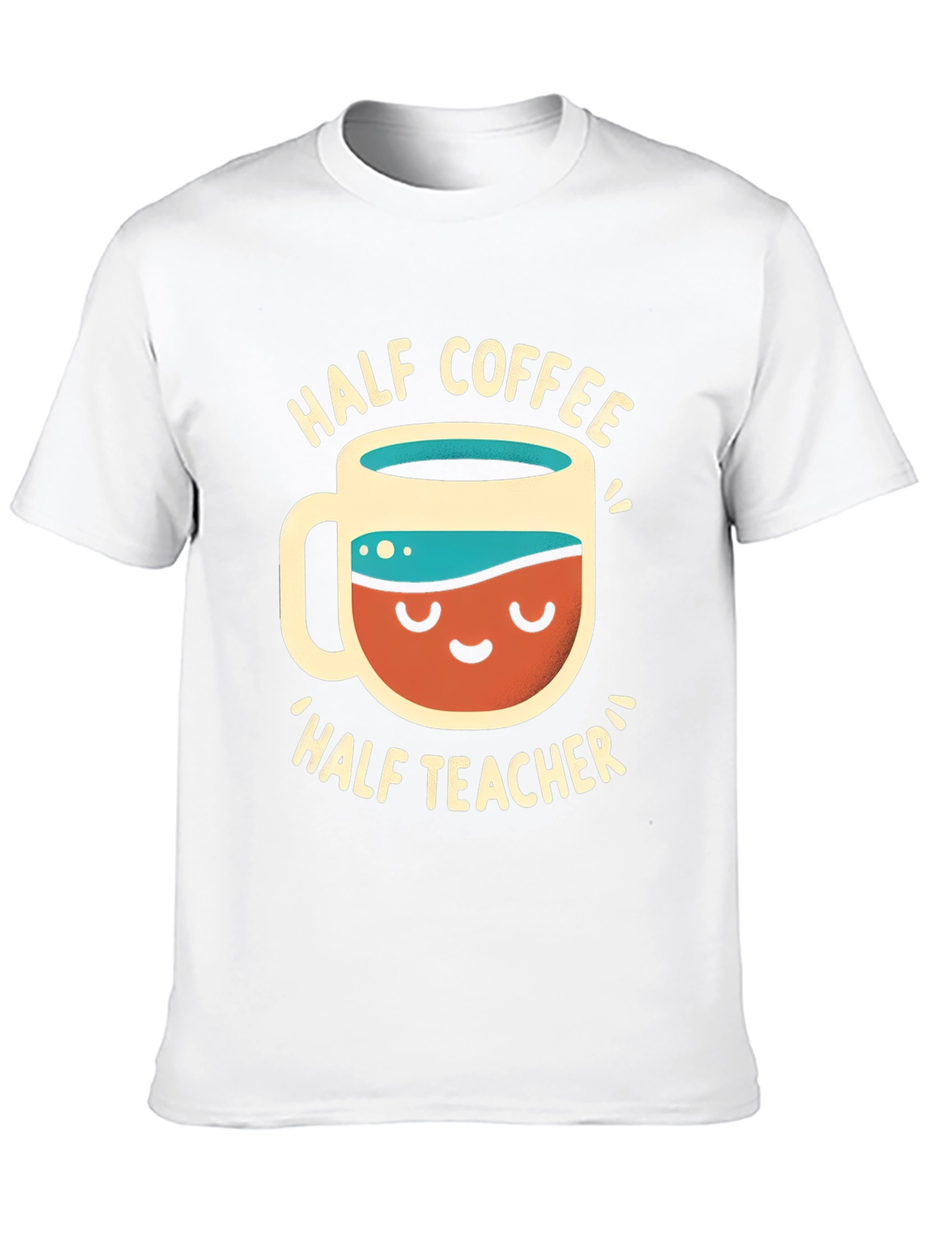 Half Coffee Half Teacher Graphic T-Shirt