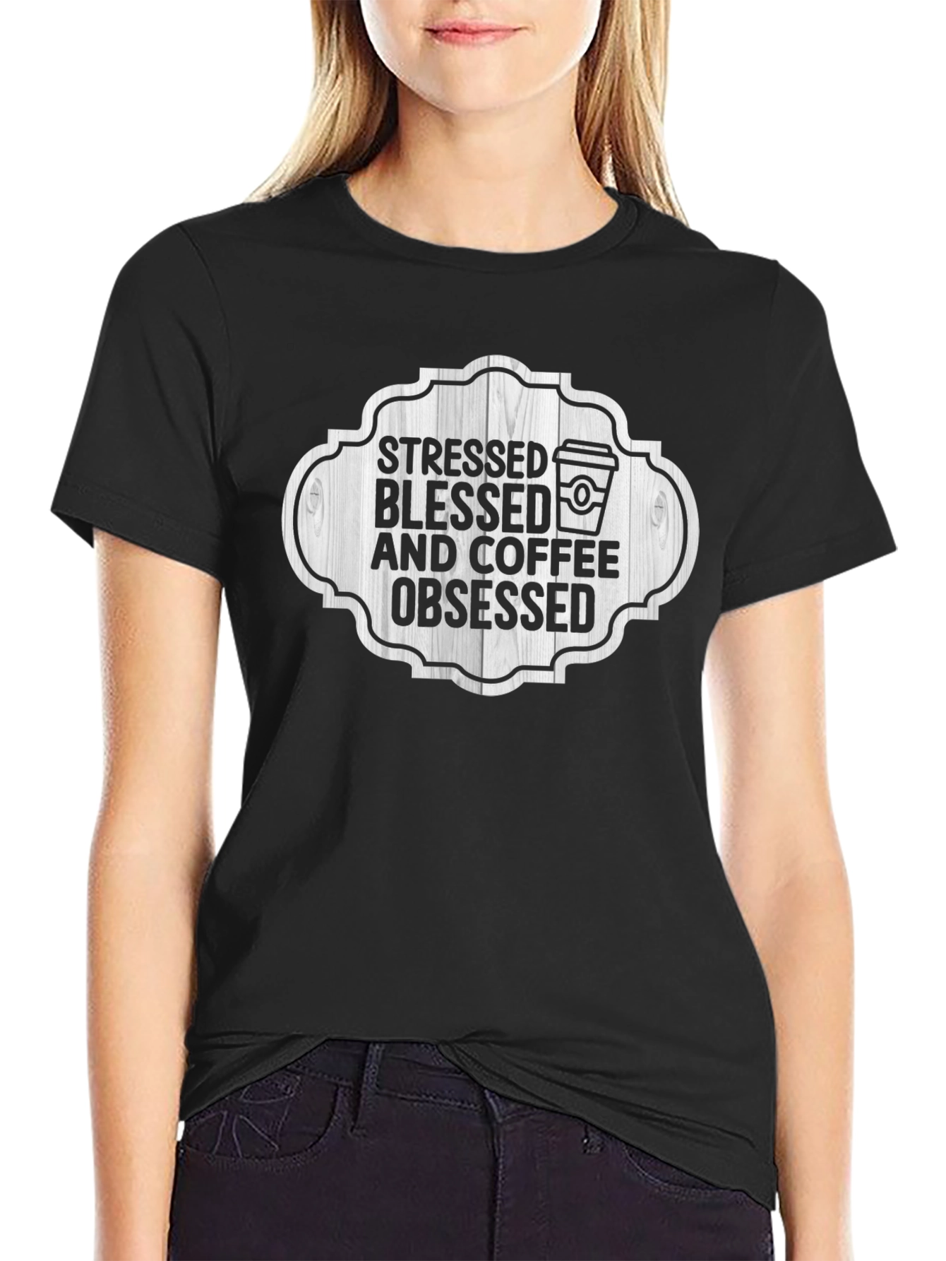 Stressed Blessed Coffee Obsessed T-Shirt