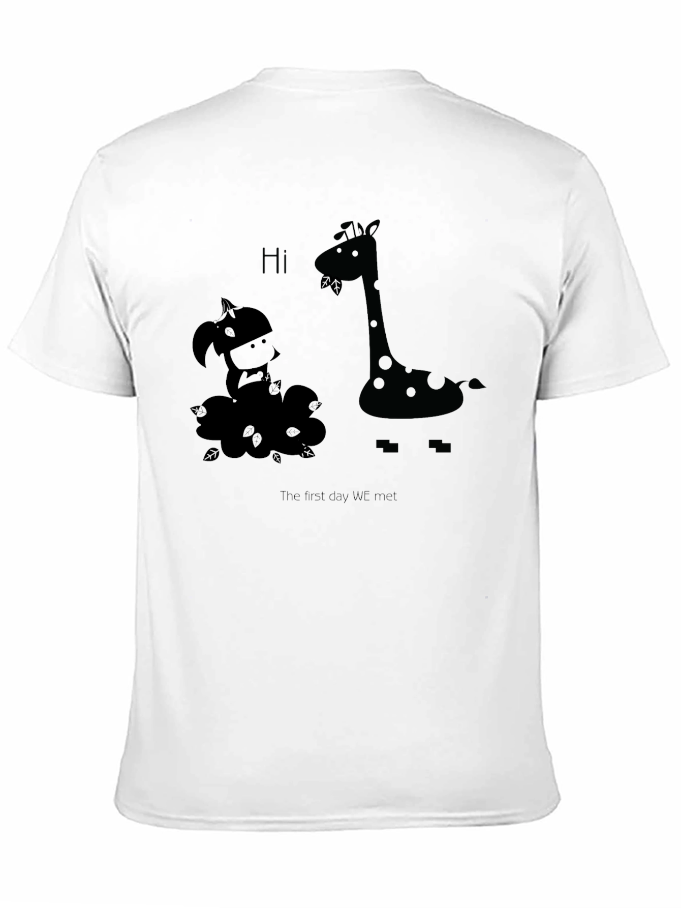 Giraffe & Girl First Meet Graphic Black T-Shirt