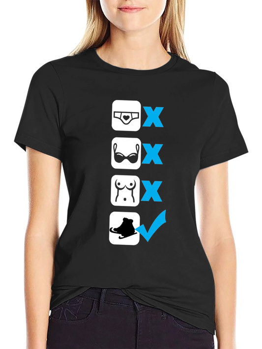 Funny T-Shirt: Ice Skating Approved Underwear/Bra/Boobs NOT
