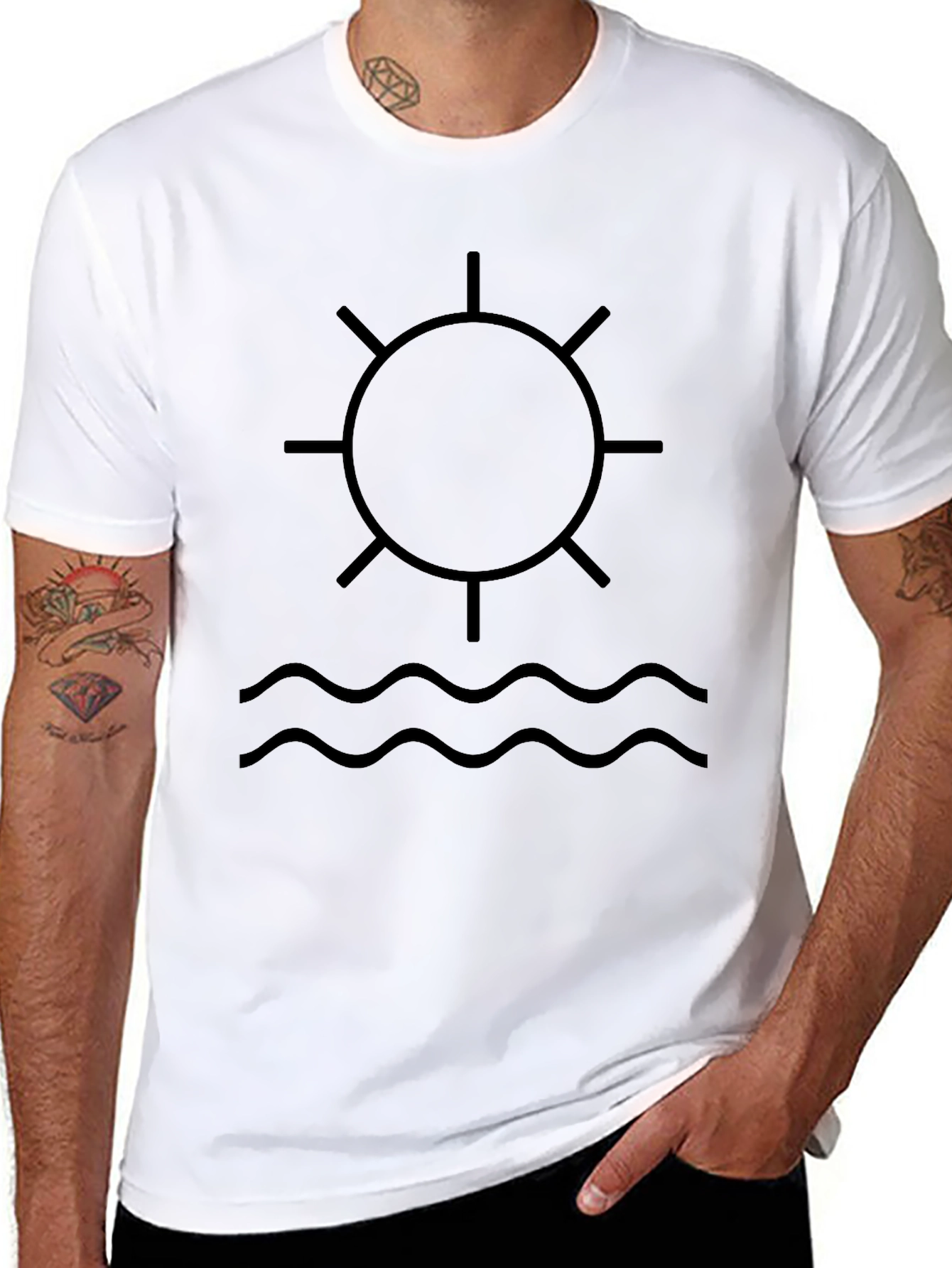 Sun & Waves Graphic Tee - Casual Comfort