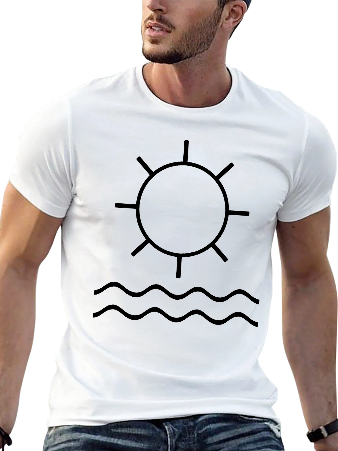 Sun & Waves Graphic Tee - Casual Comfort