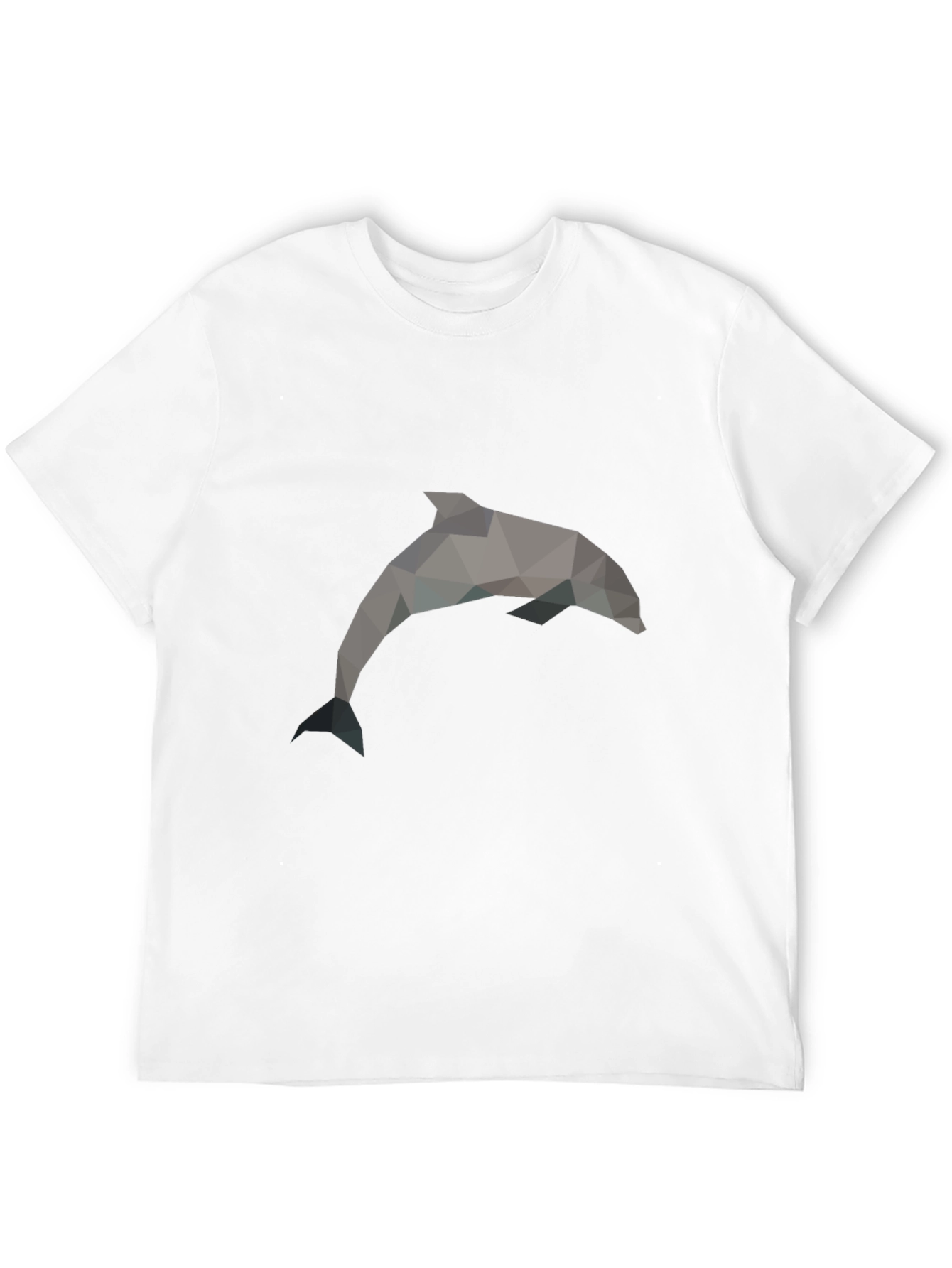 Geometric Dolphin Print Black T-Shirt