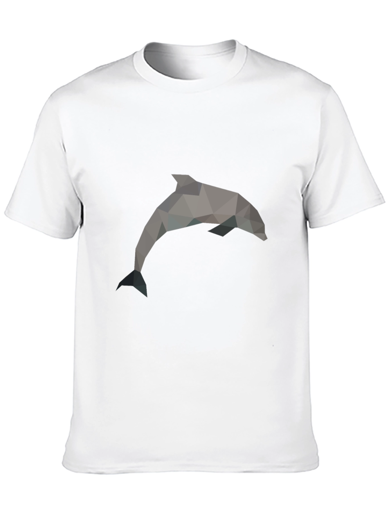 Geometric Dolphin Print Black T-Shirt