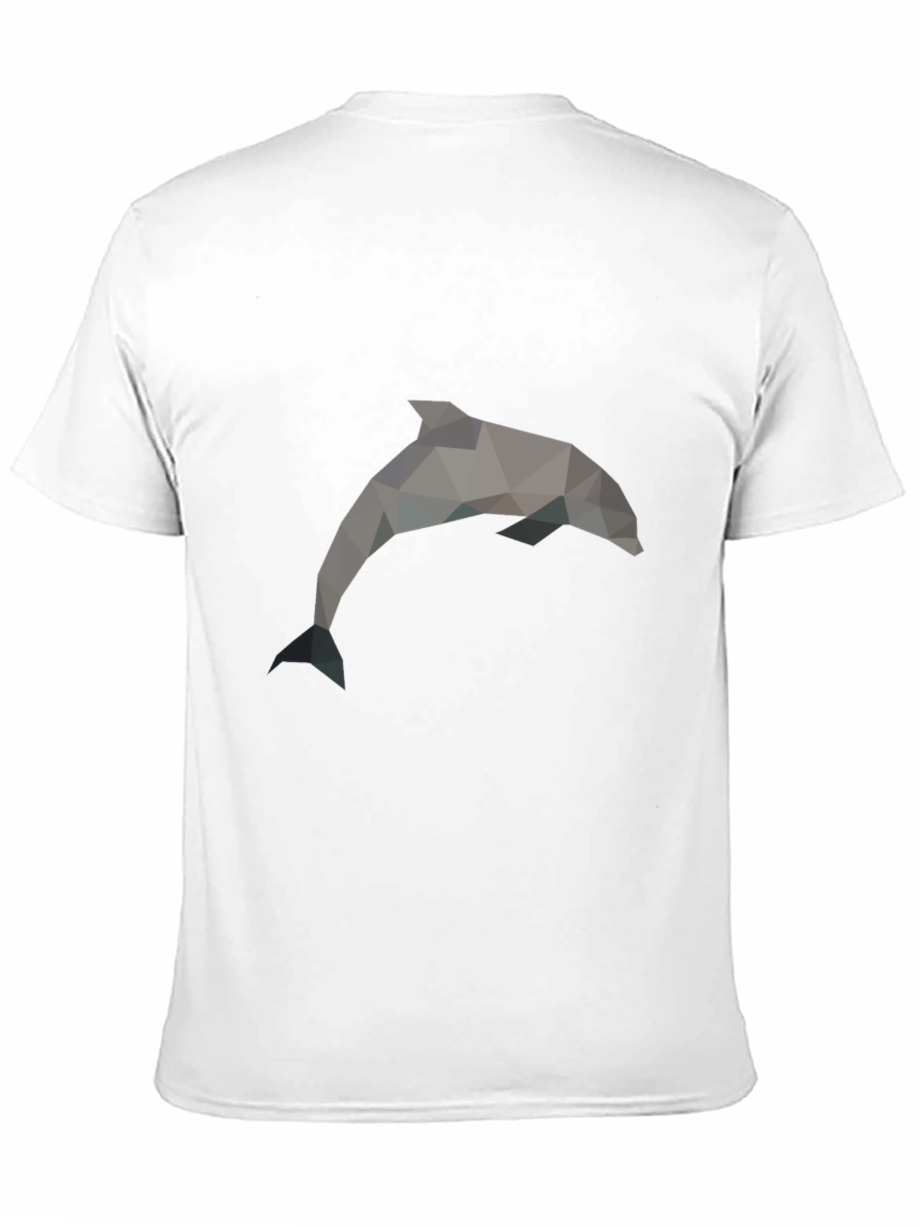 Geometric Dolphin Print Black T-Shirt