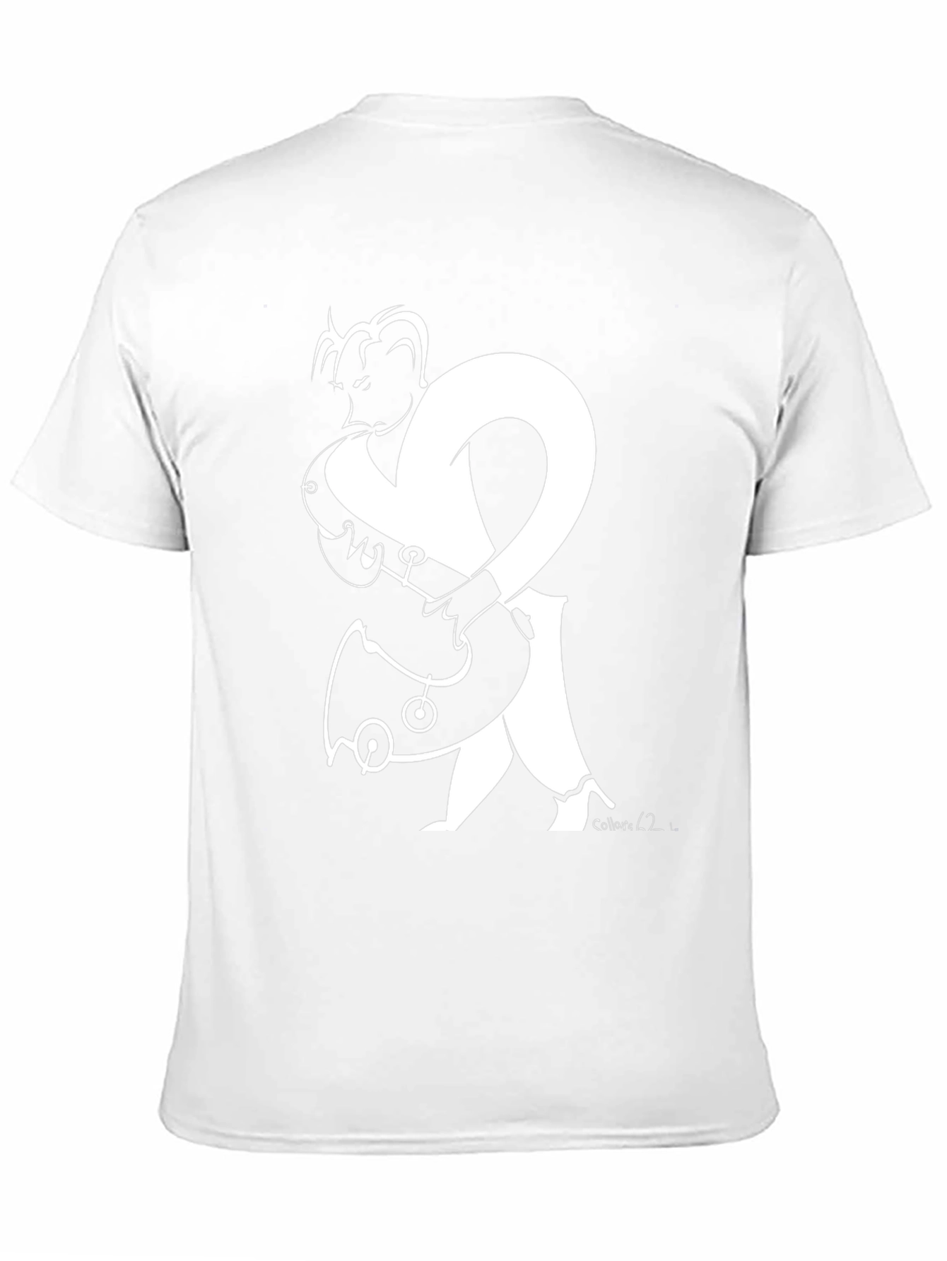 Abstract Musician Graphic Tee - Black Cotton
