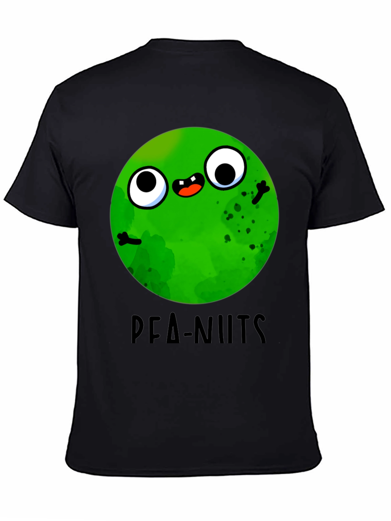 Funny Pea-nuts Graphic T-Shirt - Unisex Black Tee